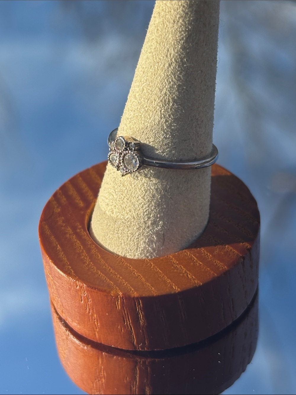 Vintage Silver Multi-Stone Accent Ring